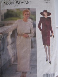 8749 VOG LS TAPER ASYMMETRICAL DRESS LENGTHS PATTERN 8-12 UNCUT